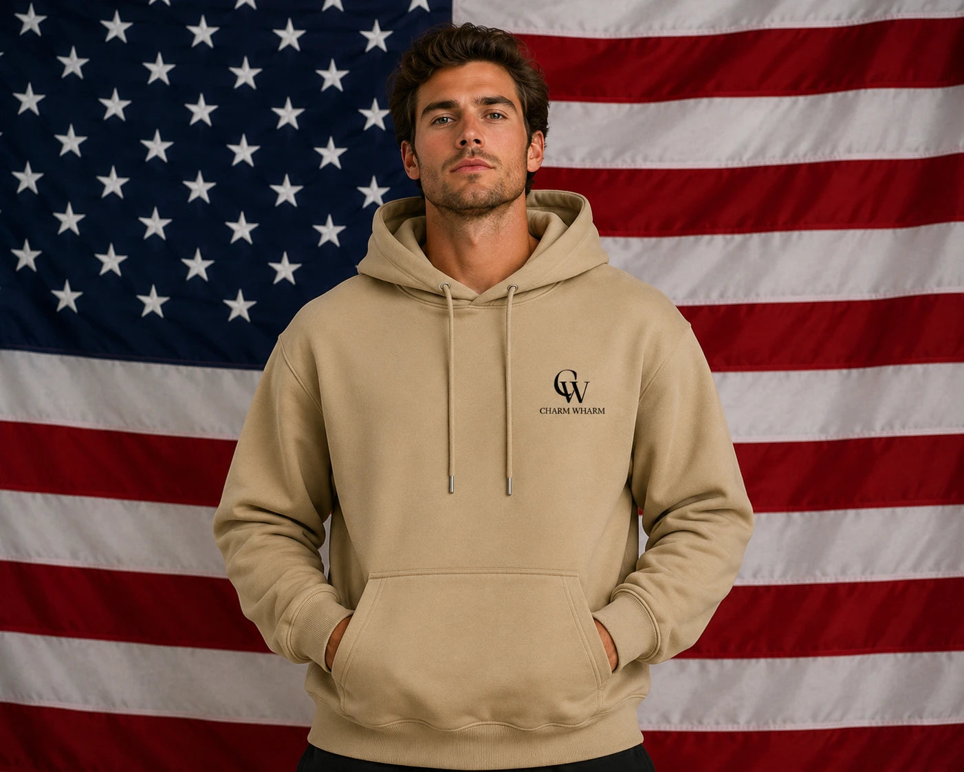 CHARM WHARM Men’s Fleece Hoodie Pullover