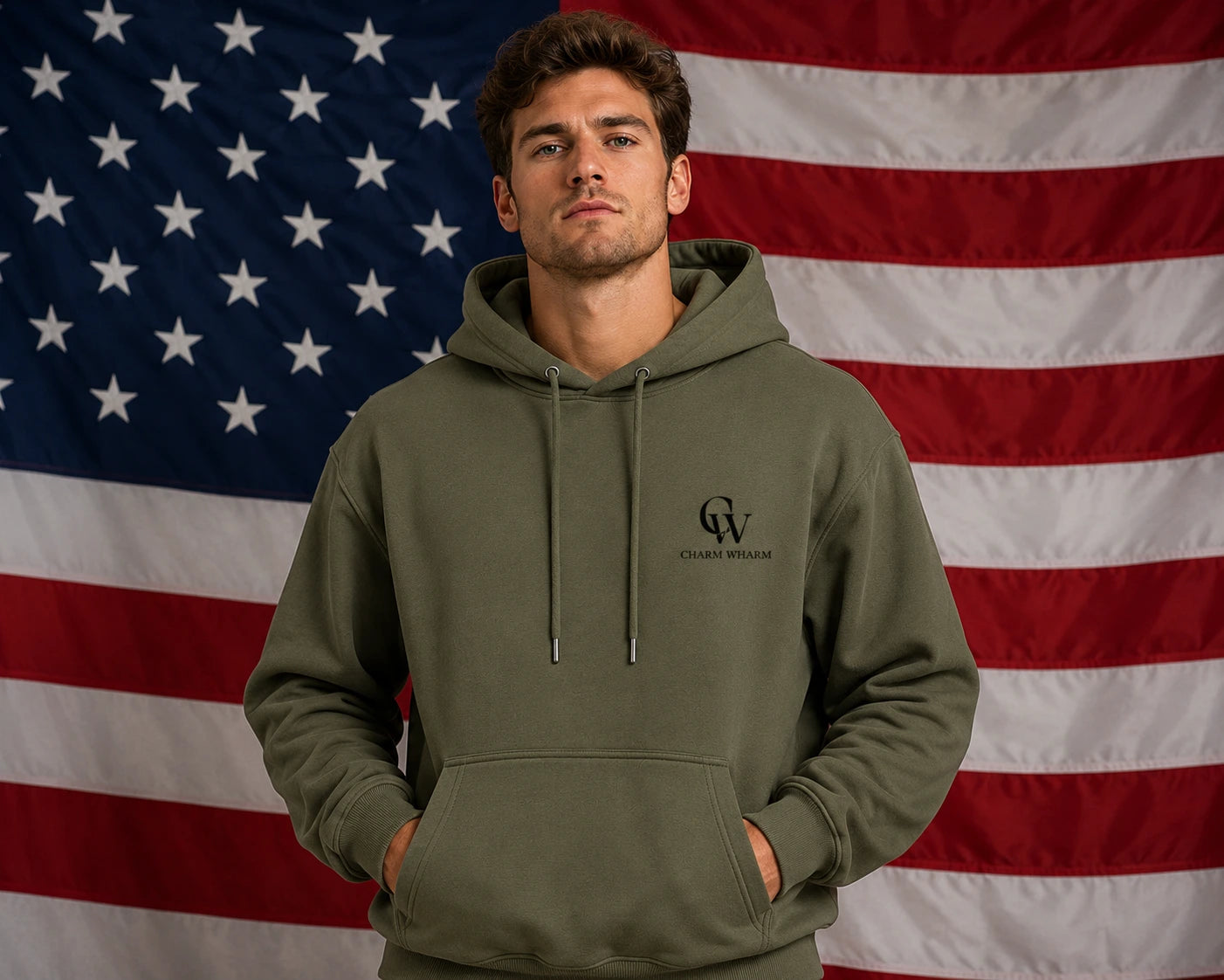 CHARM WHARM Men’s Fleece Hoodie Pullover